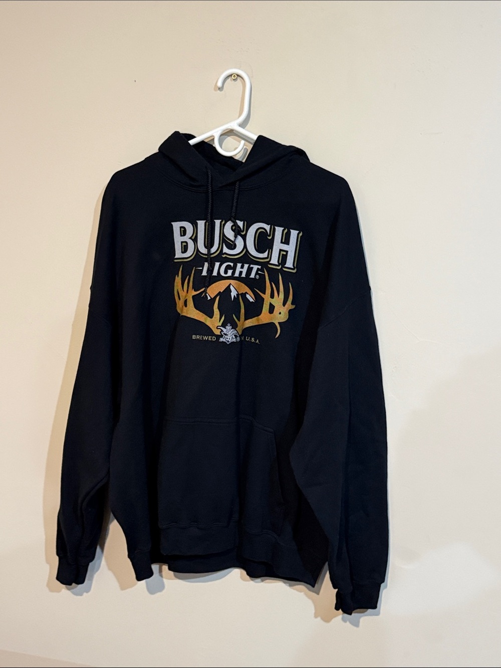 Black Hooded Sweatshirt - Men's Pullover